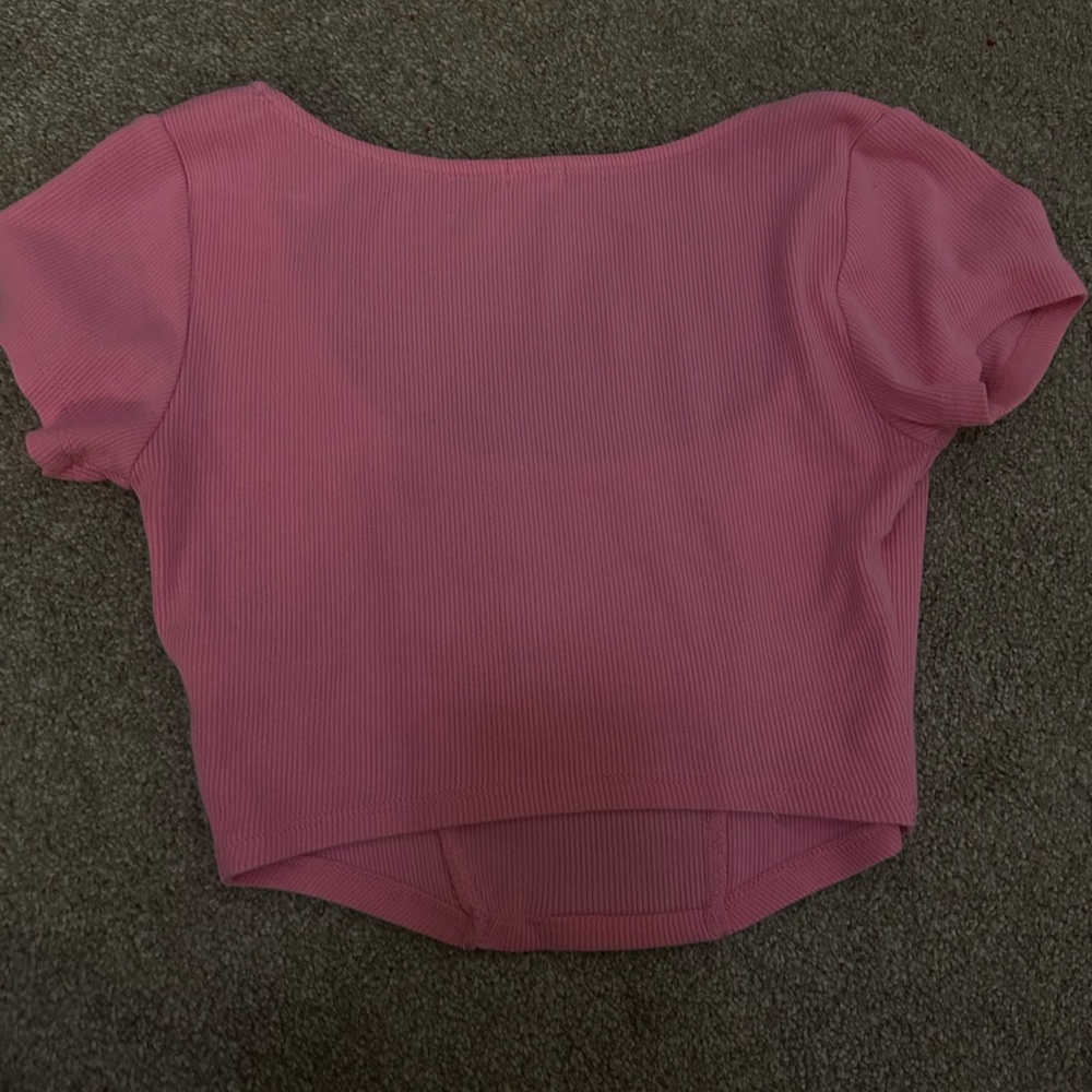Garage Pink Ribbed Crop Top - Picture 3 of 3